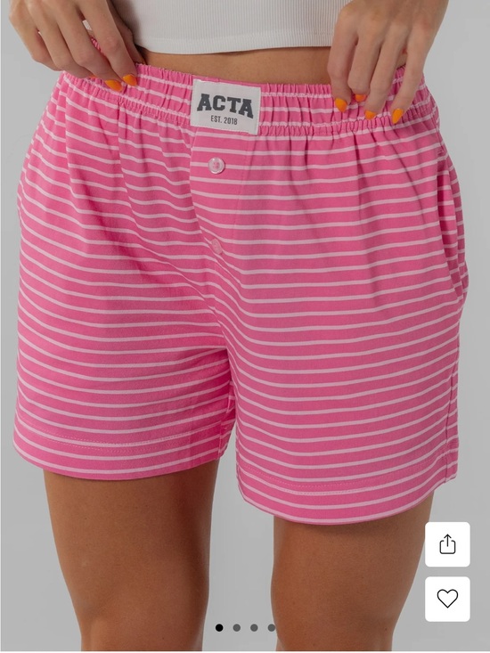 Acta Pants - ACTA Pink Striped Athletic Shorts - Women's
